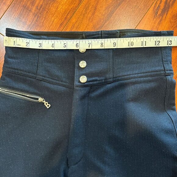 Bogner Lot Vintage Ski Stirrup Pants Two Pairs Blue Pattern and Black Gold Women - Picture 9 of 14